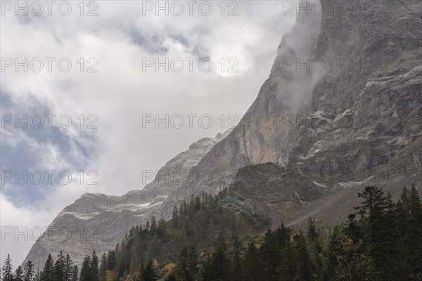 Fog in the Karwendel nature park Park