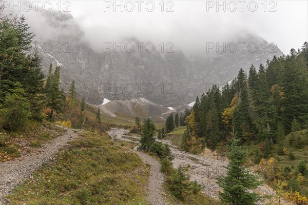 Fog in the Karwendel nature park Park