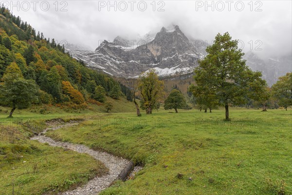 Early morning fog in the Karwendel nature park Park