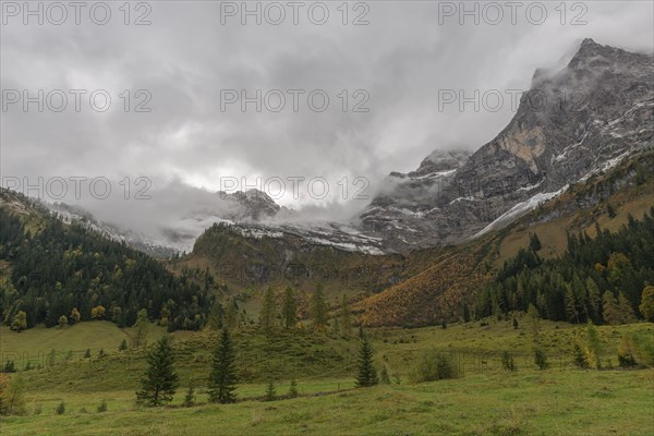 Early morning fog in the Karwendel nature park Park