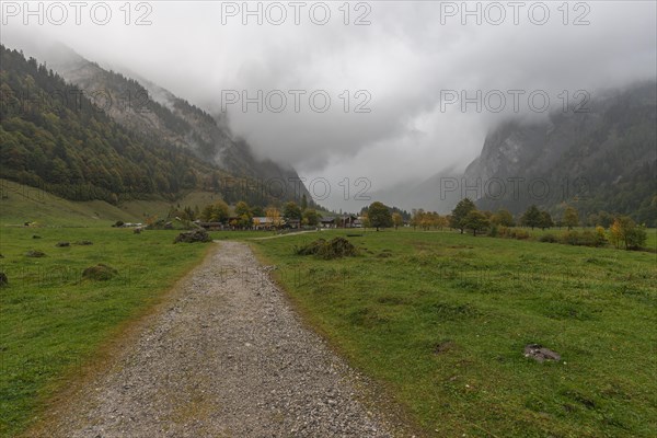 Early morning fog in the Karwendel nature park Park