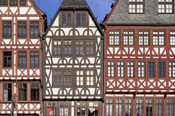 Colorful Half-timbered houses in Roemerberg square