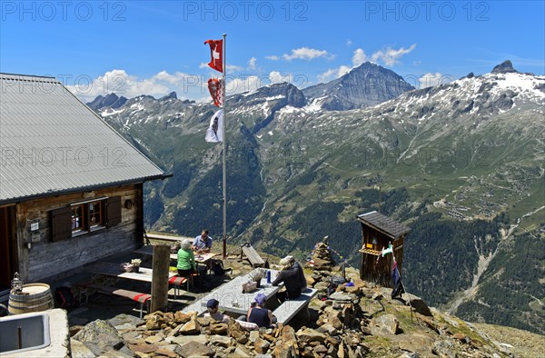 At the Bietschhorn hut of the Academic Alpine Club of Bern AACB