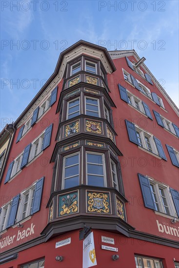 Multi-storey bay windows on a historic house