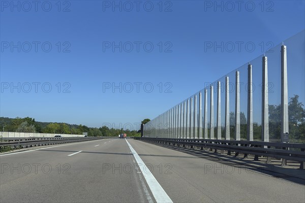 Modern noise barrier on the A6 motorway