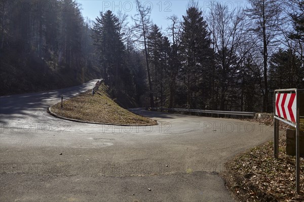 Hairpin bend on Kandelstrasse in Waldkirch