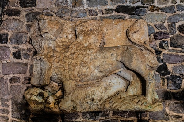 Gavedola tower of the fortress gate with Venetian lion