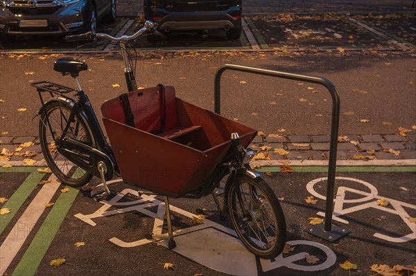 Cargo bike in the designated parking space