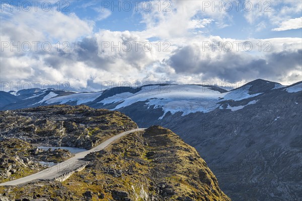 View of the glacier and surrounding mountains from the Dalsnibba viewpoint