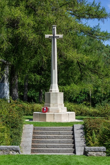 WWI British Cross of Sacrifice at the St. Symphorien Military Cemetery