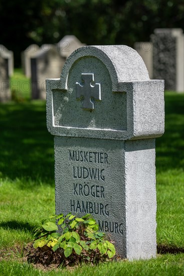 German WWI headstone at the St. Symphorien Military Cemetery
