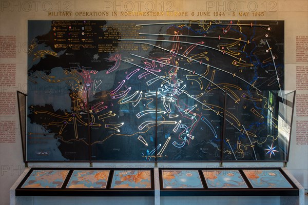 WW2 operations map at the Henri-Chapelle American Cemetery and Memorial