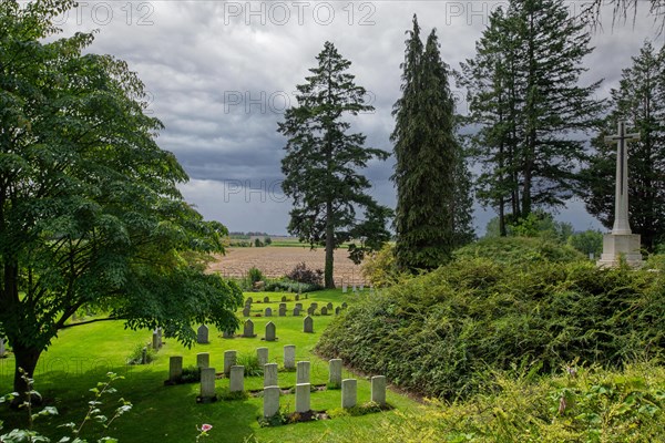 British WWI headstones at the St. Symphorien Military Cemetery