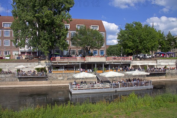 Restaurants at the Hohes Ufer along the Leine river in Hannover
