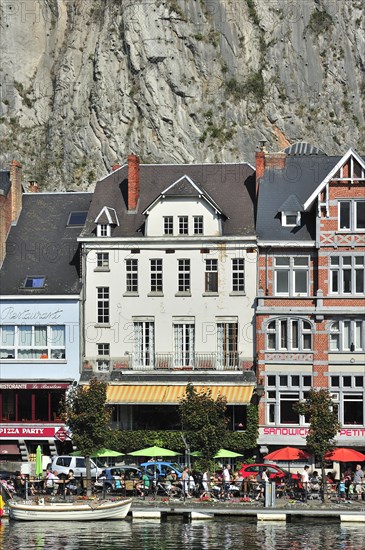 Restaurants along the river Meuse at Dinant