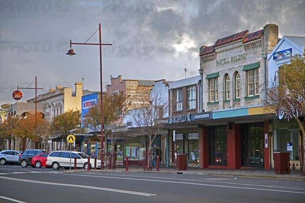 Shops in the main street along the waterfront at Portland