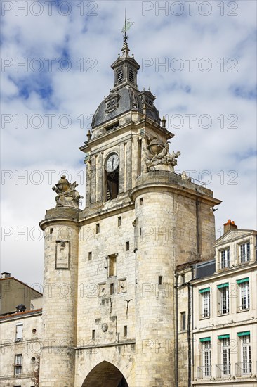 Medieval clock tower in La Rochelle