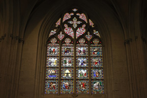 Colourful stained glass window