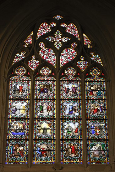 Colourful stained glass window