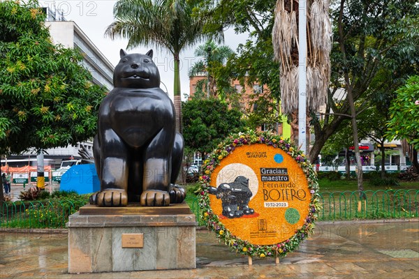 Botero sculpture and memorial plaque