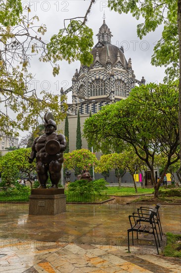 Botero sculpture in front of Palacio de la Cultura Rafael Uribe Uribe