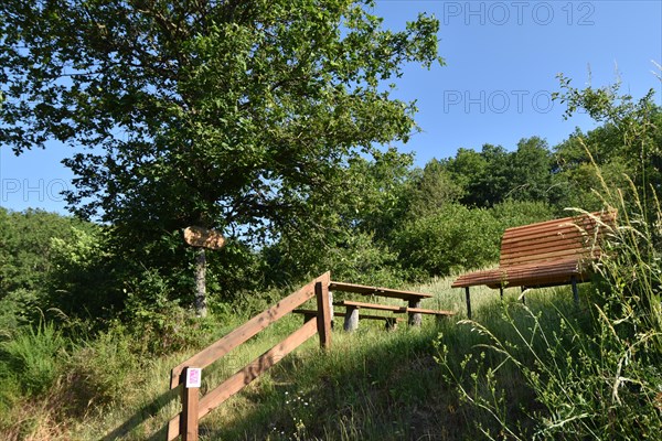 Rest and viewing point on the Nahener-Nahe-Schleife hiking trail