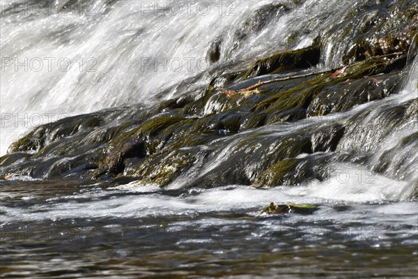 Barrage of the Nahe river on the Nohener-Nahe-Schleife hiking trail in Naheland