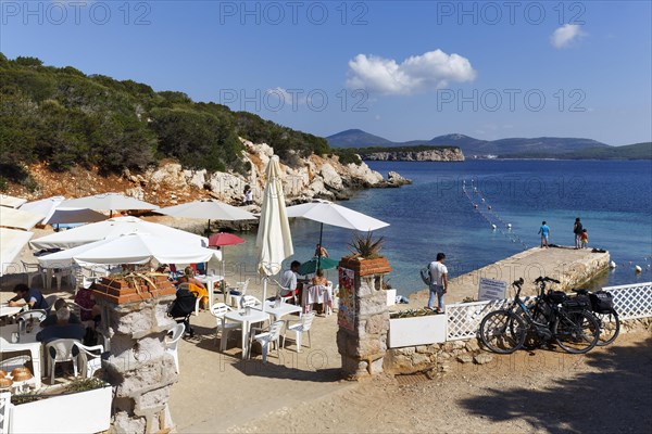 Cala Dragunara beach with beach bar