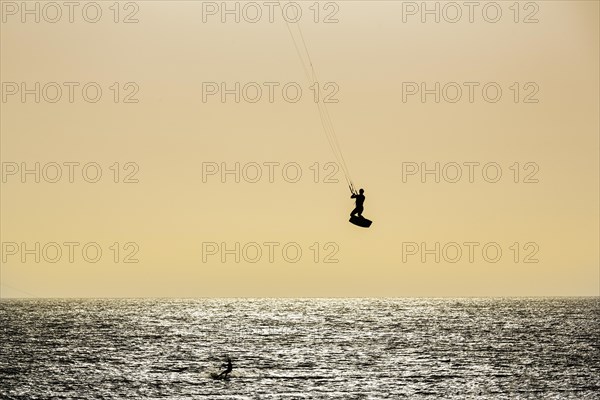 Kitesurfer jumping