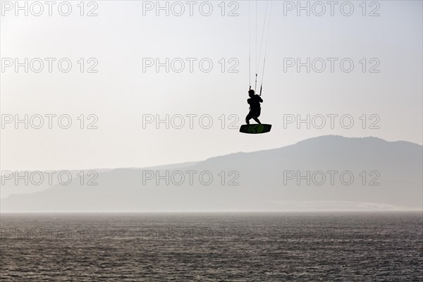 Kitesurfer jumping