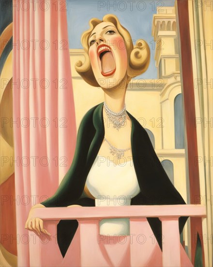 Figure of a woman like Evita Peron