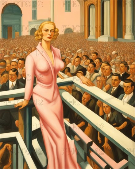 Figure of a woman like Evita Peron