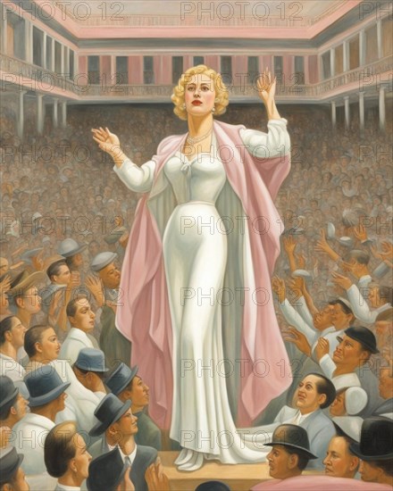 Figure of a woman like Evita Peron