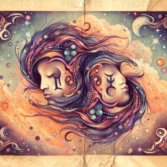 Gemini zodiac astral card