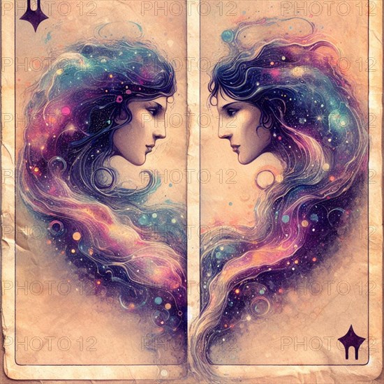 Gemini astrological zodiac astral card