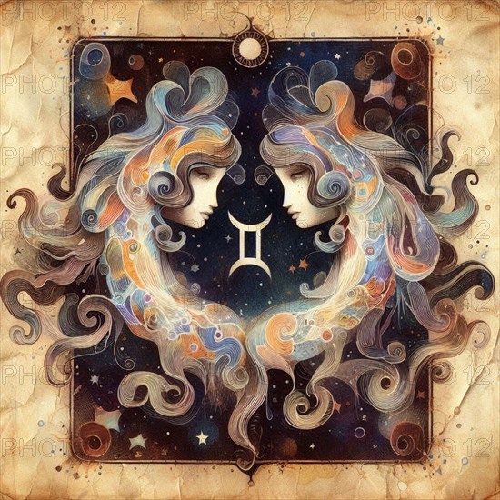 Gemini astrological zodiac astral card