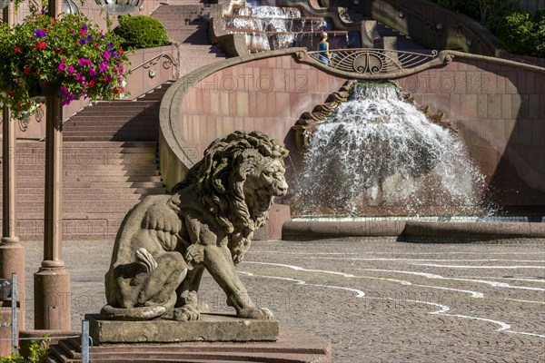 Stone lion statue