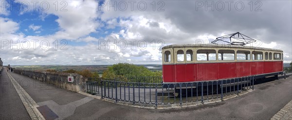 Panoramic photo Historic cogwheel railcar on the Promenade Jules Herve