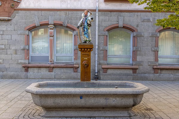 Narrobrunnen fountain with bronze Narro sculpture