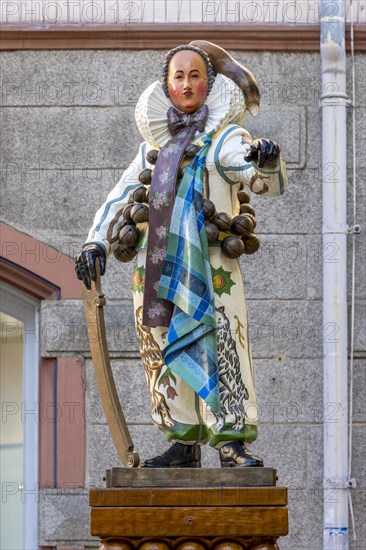 Narrobrunnen fountain with bronze Narro sculpture