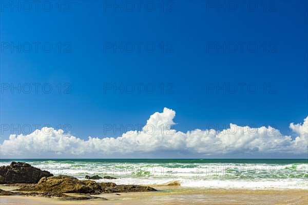 Beautiful Pe de Serra Beach in the city of Serra Grande on the south coast of Bahia state on a sunny summer day