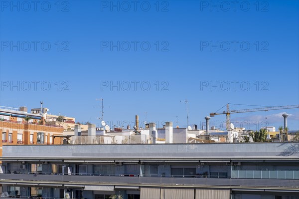 Buildings in the Eixample area in the city of Barcelona in Catalonia in Spain