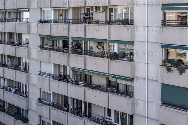 Buildings in the Eixample area in the city of Barcelona in Catalonia in Spain