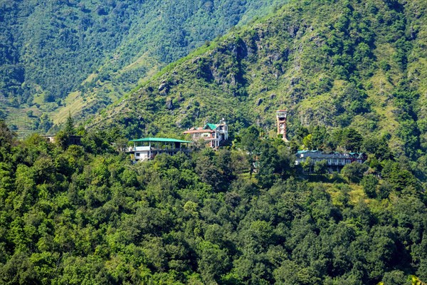 Aerial view of the Saklana range hill station in Mussoorie