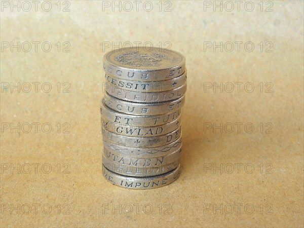 Pound coins pile