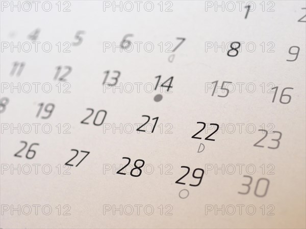 Calendar page detail