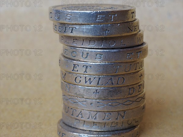 Pound coins pile