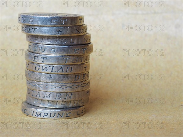 Pound coins pile