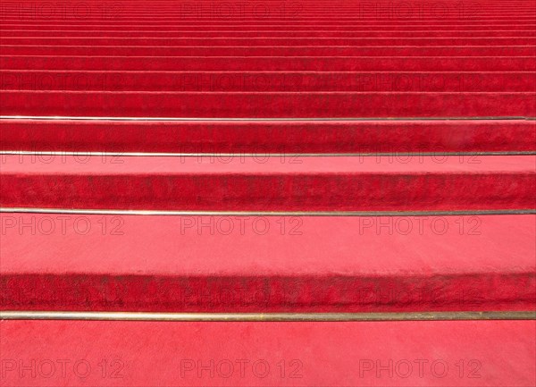 Red carpet on stairway