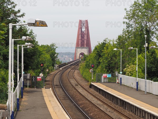 Forth Bridge over Firth of Forth in Edinburgh